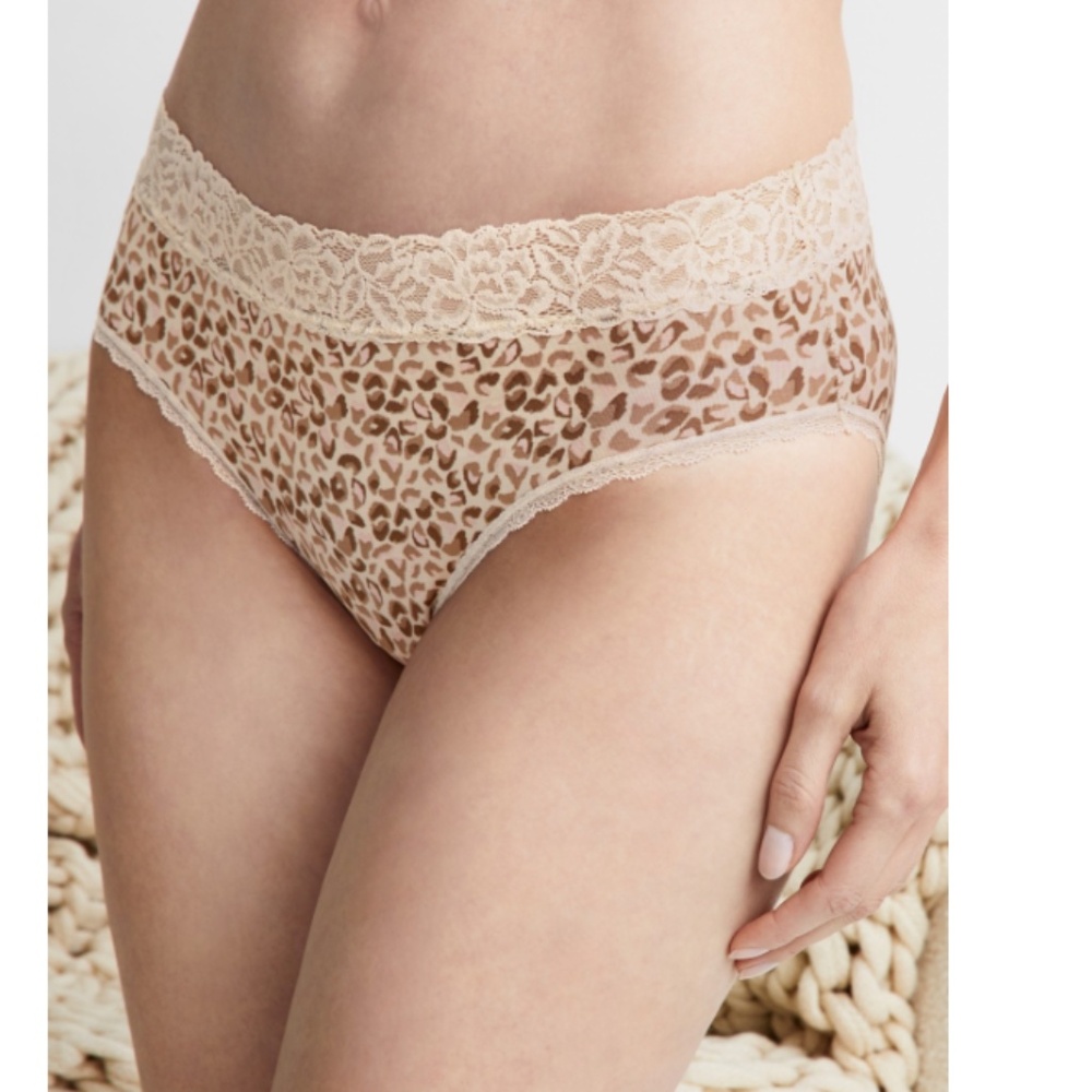 State of Day Women's Cotton Blend Lace-Trim Hipster Underwear Multi Animal NWT